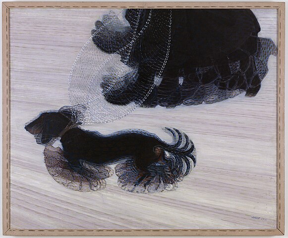 ジャコモ・バッラ『鎖につながれた犬の躍動』（1912）
