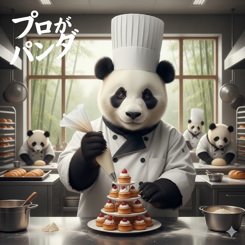 AIに生成させた「プロがパンダ」画像