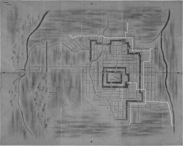 正保城絵図　本道可視化　米沢