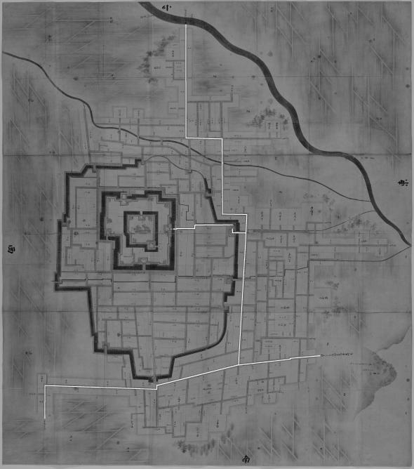 正保城絵図　本道可視化　山形