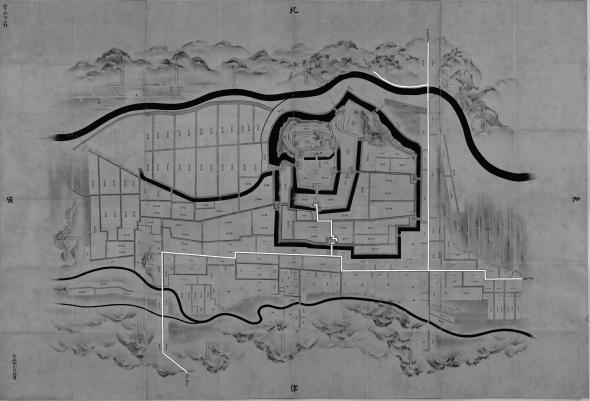 正保城絵図　本道可視化　白河