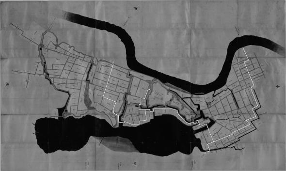 正保城絵図　本道可視化　水戸