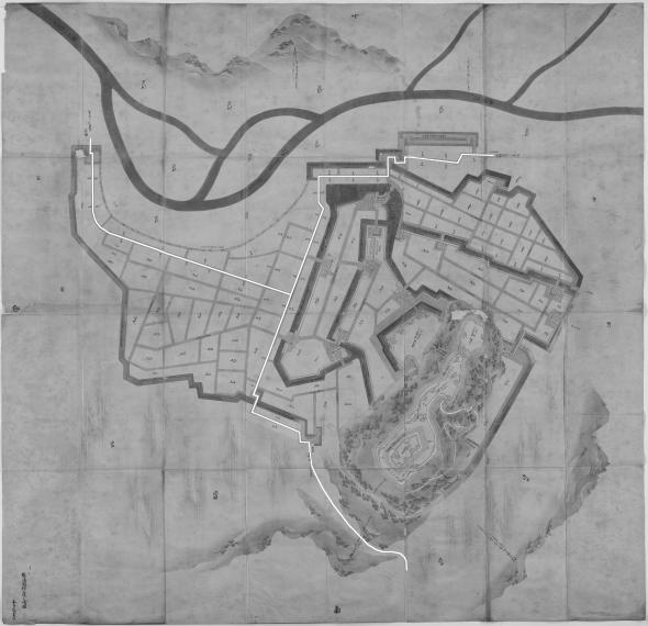 正保城絵図　本道可視化　村上