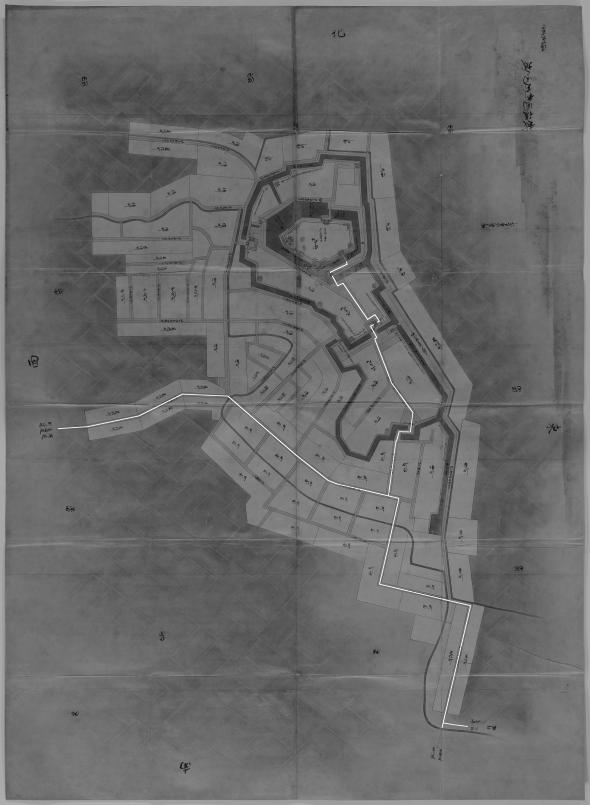 正保城絵図　本道可視化　新発田