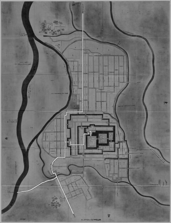 正保城絵図　本道可視化　長岡