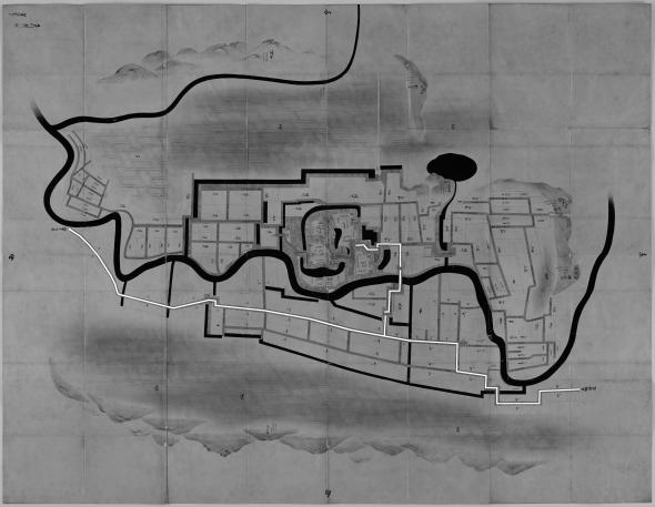 正保城絵図　本道可視化　掛川