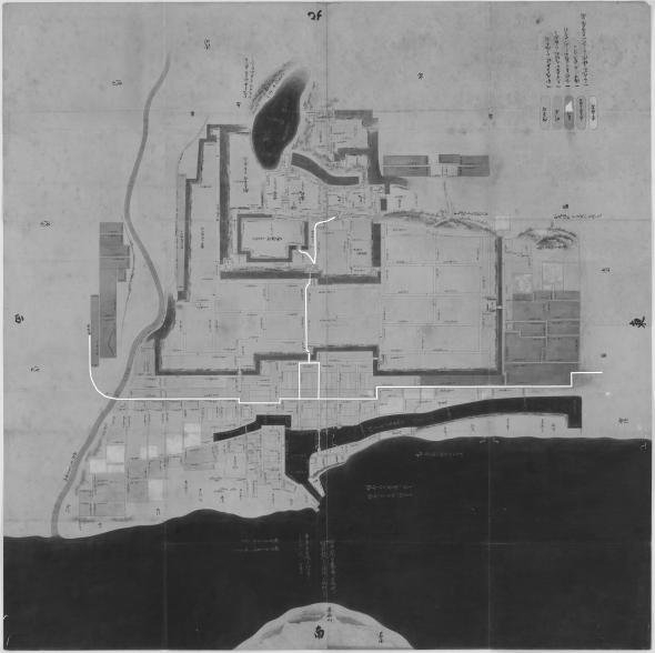 正保城絵図　本道可視化　明石