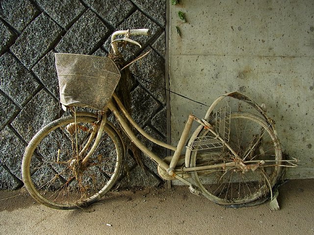  朽ちた自転車 