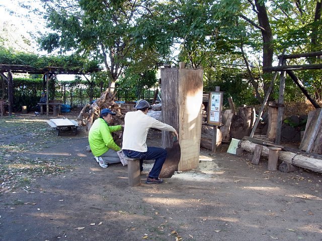  次大夫堀公園　木挽き実演 