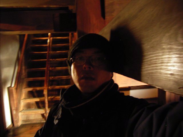 松江城 望楼型ゆえの、へんな位置の梁