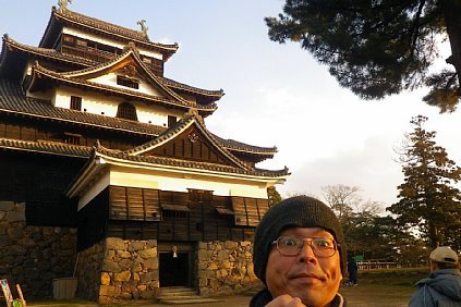 松江城 自撮り