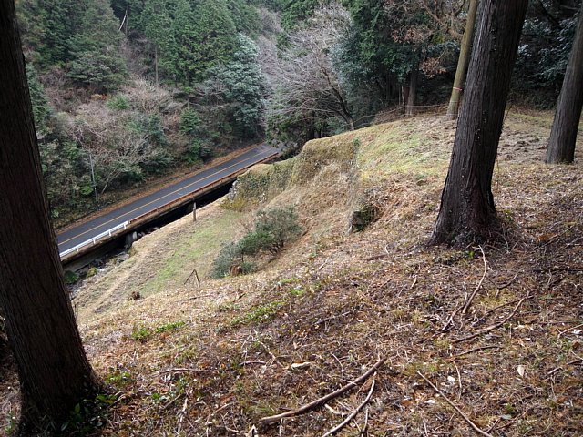 筑前大野城　百間石垣の上から