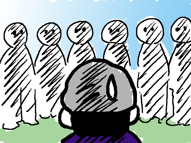 目が覚めたら戻ってきた若者たちに囲まれていた図